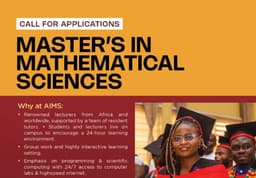 2025/26 AIMS Master’s in Mathematical Sciences Program: Fully Funded Opportunity