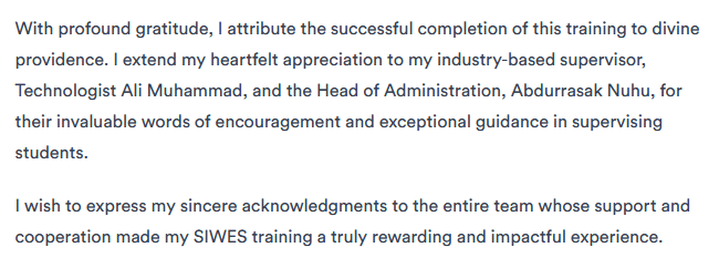 How to Write an Acknowledgment for a SIWES Report (With 6 Examples)