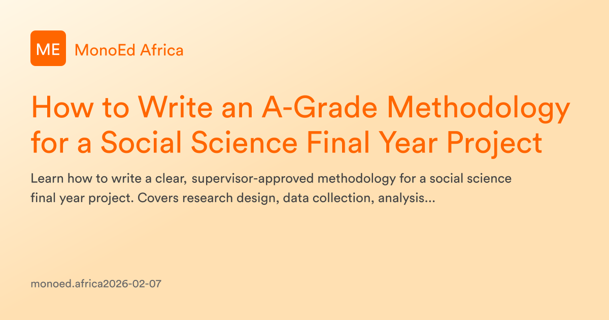 How to Write an A-Grade Methodology for a Social Science Final Year ...