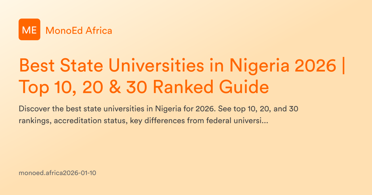 Best State Universities in Nigeria 2026 | Top 10, 20 &amp; 30 Ranked Guide ...