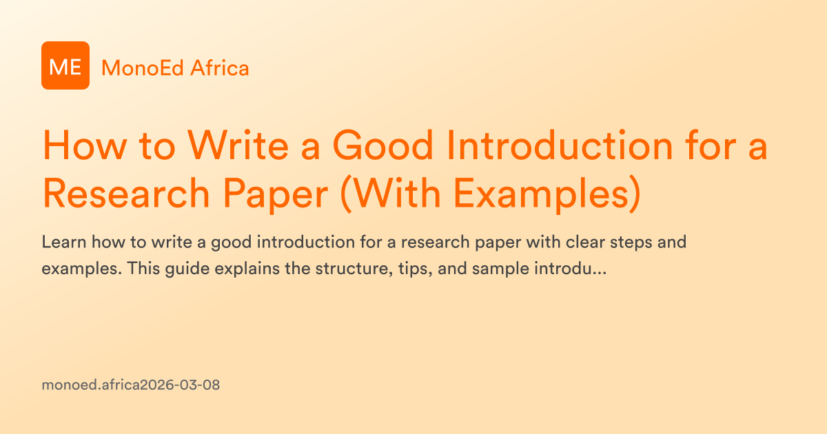 How to Write a Good Introduction for a Research Paper (With Examples ...